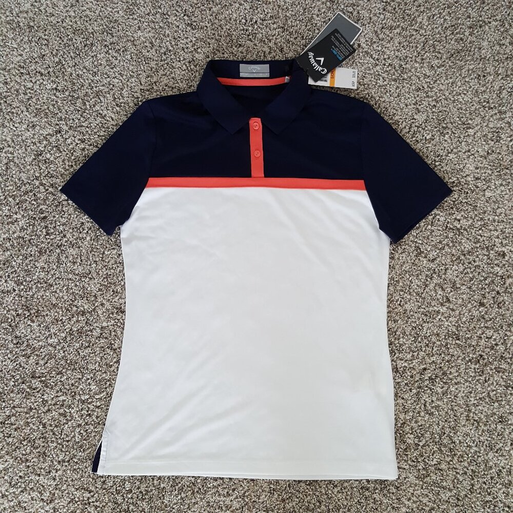 NEW Callaway 50 UPF Opti-Dri Polo Shirt Golf Tennis Size S